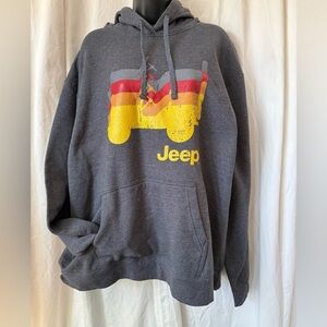 Port & Co. Ring Spun NWOT JEEP Hoodie Unisex/Men's Sz XL Gray With Multi Color